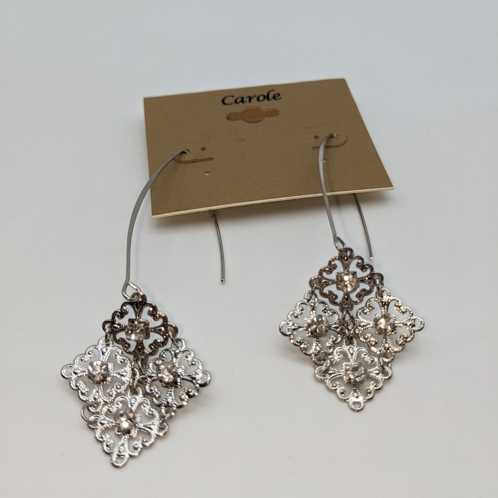 Carole Silver-tone Dangle Earrings
